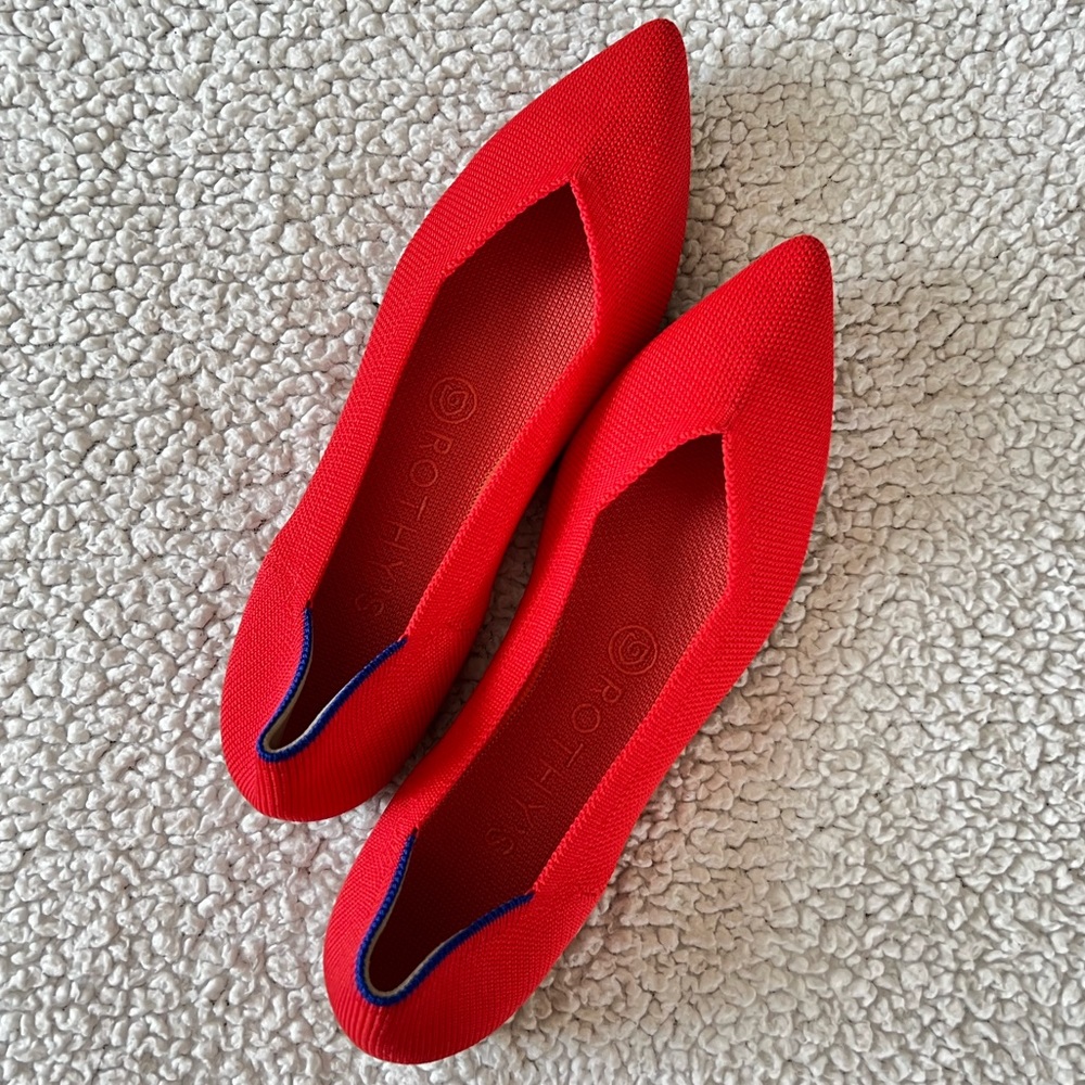 Rothy’s The Point Women’s Flats Bright Red